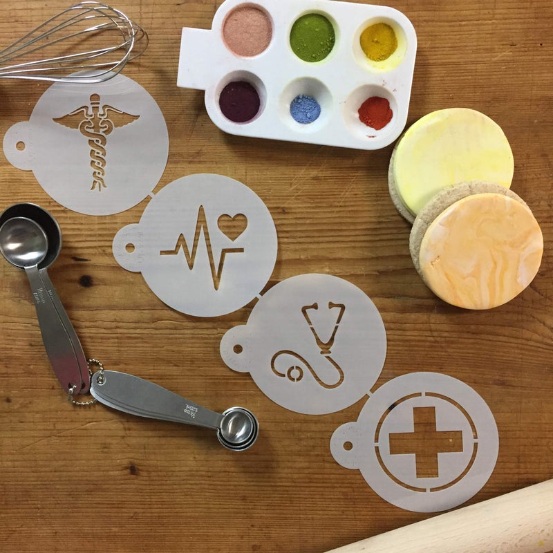 Designer Stencils Medical Symbols Cookie Stencil Set C992 By Designer Stencils Beige/Semi-Transparent, 2.5 x 2.5 - Image 1